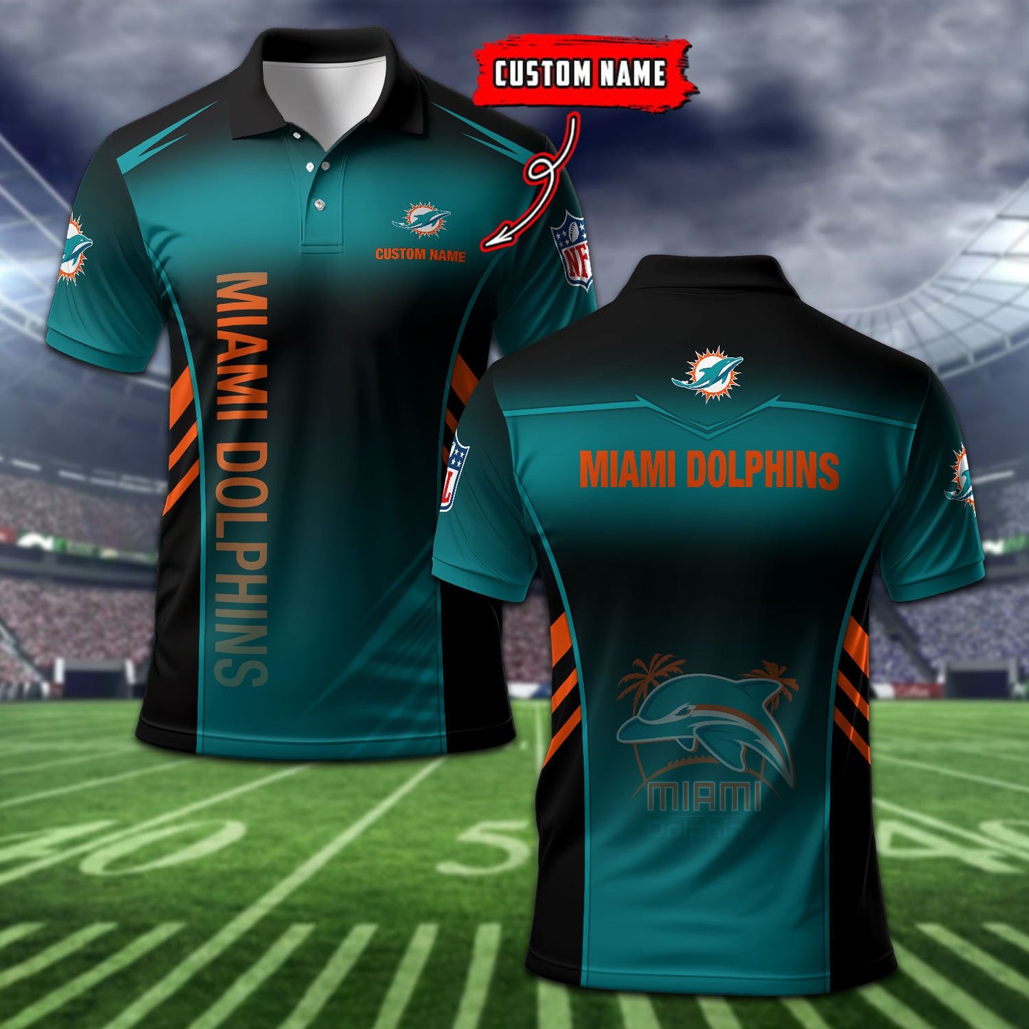 Miami Dolphins Personalized Men Polo Shirt AZBTPLS000274