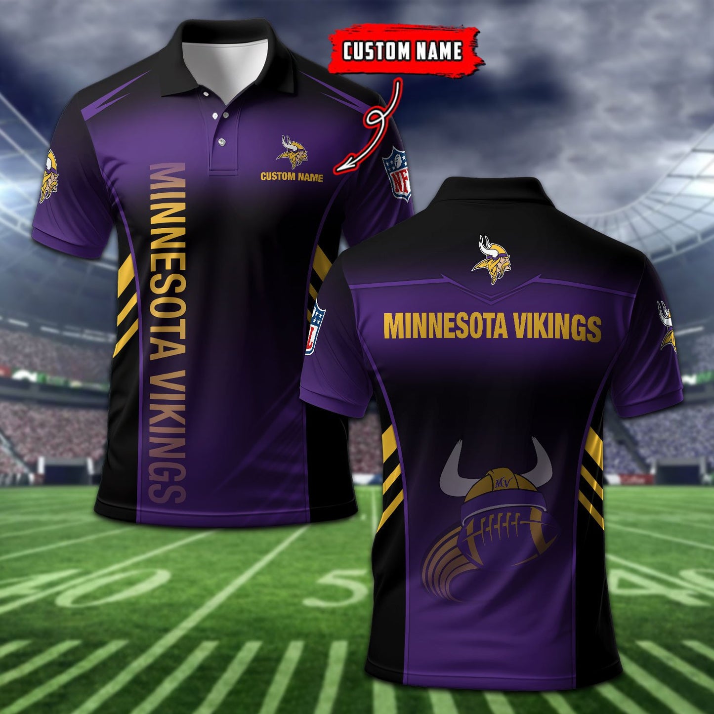 Minnesota Vikings Personalized Men Polo Shirt AZBTPLS000275