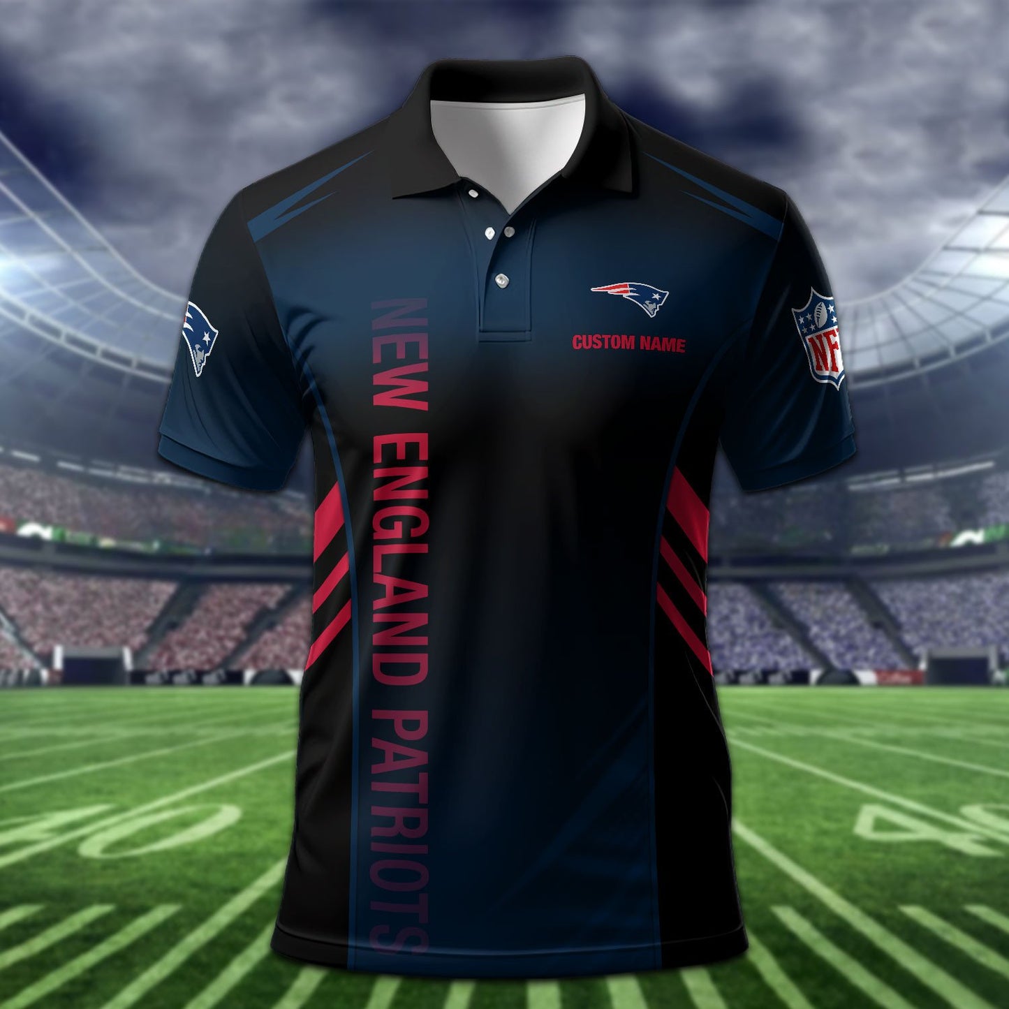 New England Patriots Personalized Men Polo Shirt AZBTPLS000276
