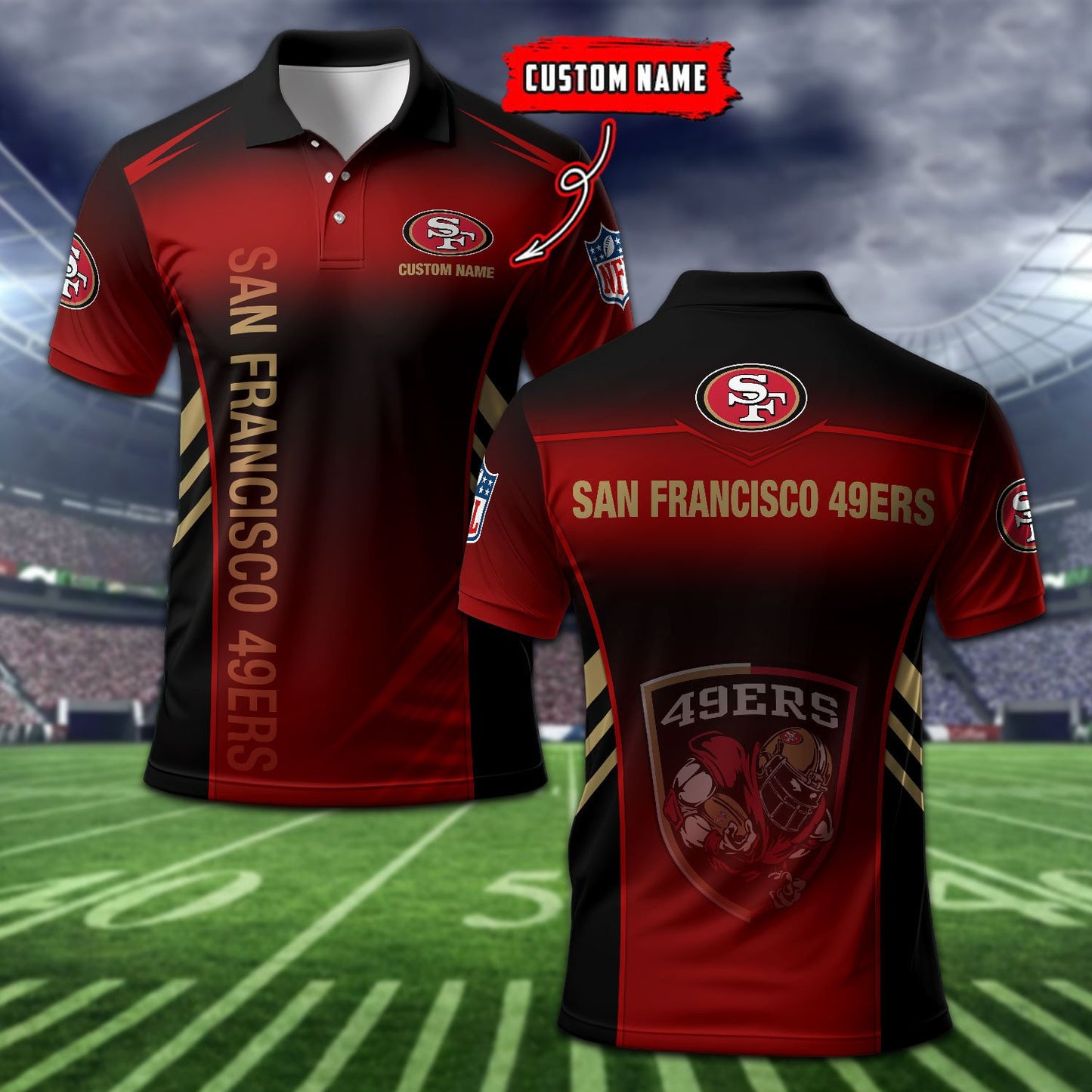 San Francisco 49ers Personalized Men Polo Shirt AZBTPLS000282