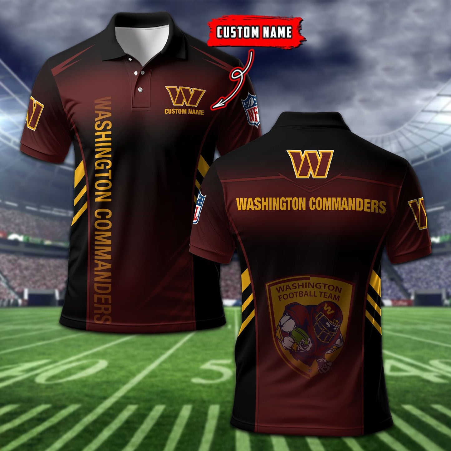 Washington Commanders Personalized Men Polo Shirt AZBTPLS000286
