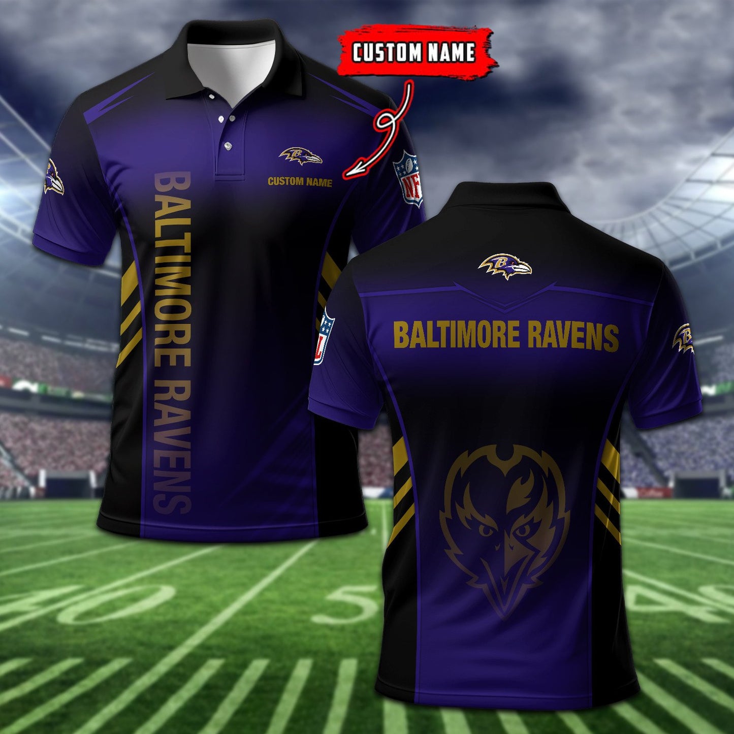 Baltimore Ravens Personalized Men Polo Shirt AZBTPLS000333