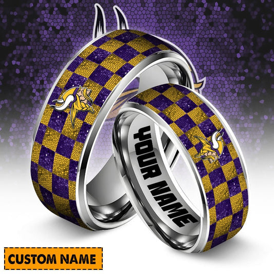 Minnesota Vikings Special Stainless Ring Custom Name AZBTSR000027
