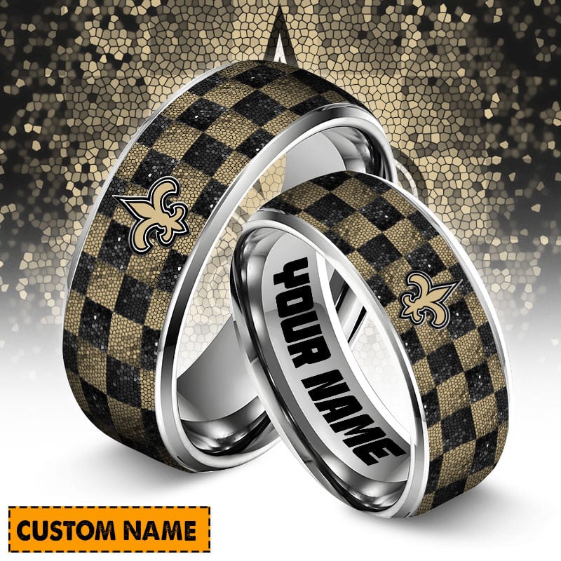 New Orleans Saints Special Stainless Ring Custom Name AZBTSR000032