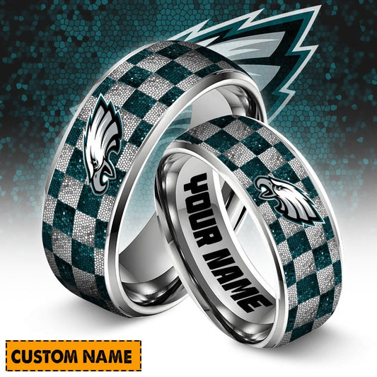 Philadelphia Eagles Special Stainless Ring Custom Name AZBTSR000002