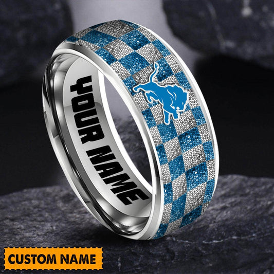 Detroit Lions Special Stainless Ring Custom Name AZBTSR000007
