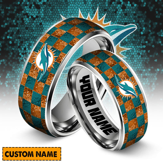 Miami Dolphins Special Stainless Ring Custom Name AZBTSR000006