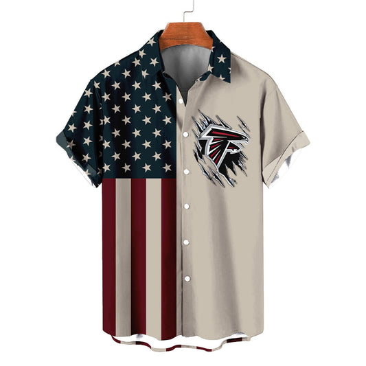 Atlanta Falcons Classic American Flag Hawaiian Shirt AZBTHWS000033