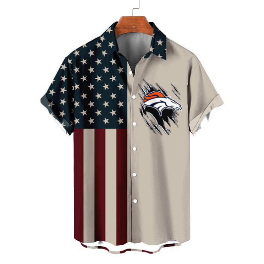 Denver Broncos Classic American Flag Hawaiian Shirt AZBTHWS000041