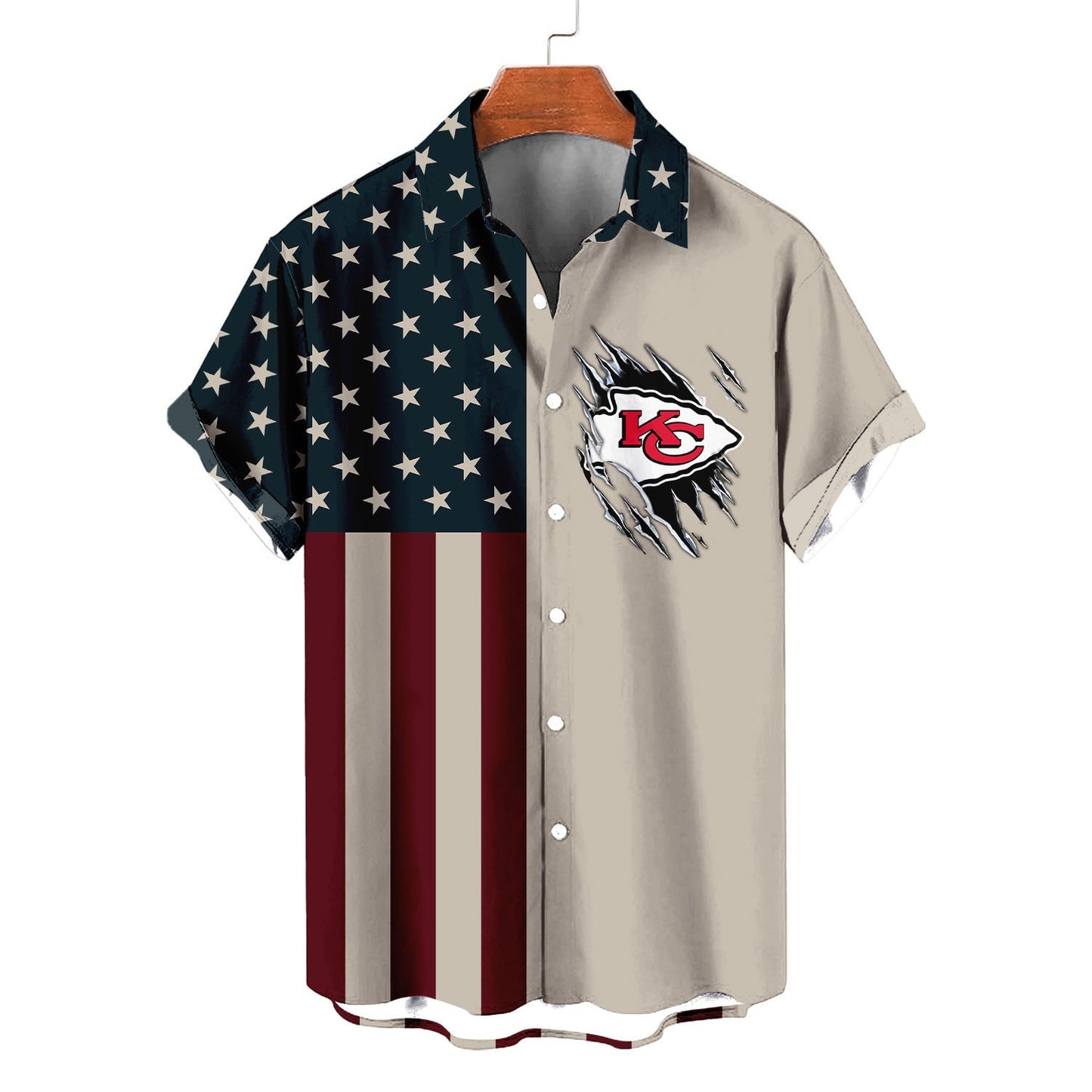 Kansas City Chiefs Classic American Flag Hawaiian Shirt AZBTHWS000046