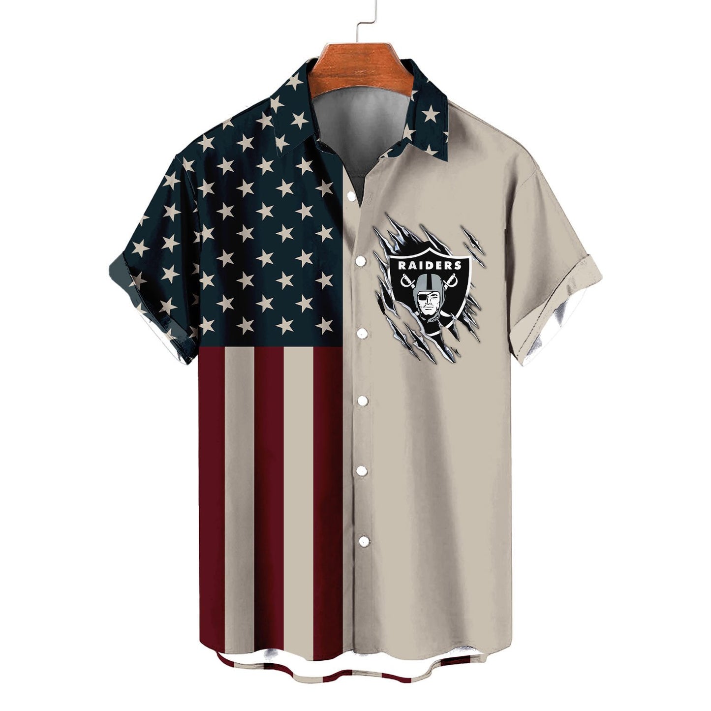 Las Vegas Raiders Classic American Flag Hawaiian Shirt AZBTHWS000049