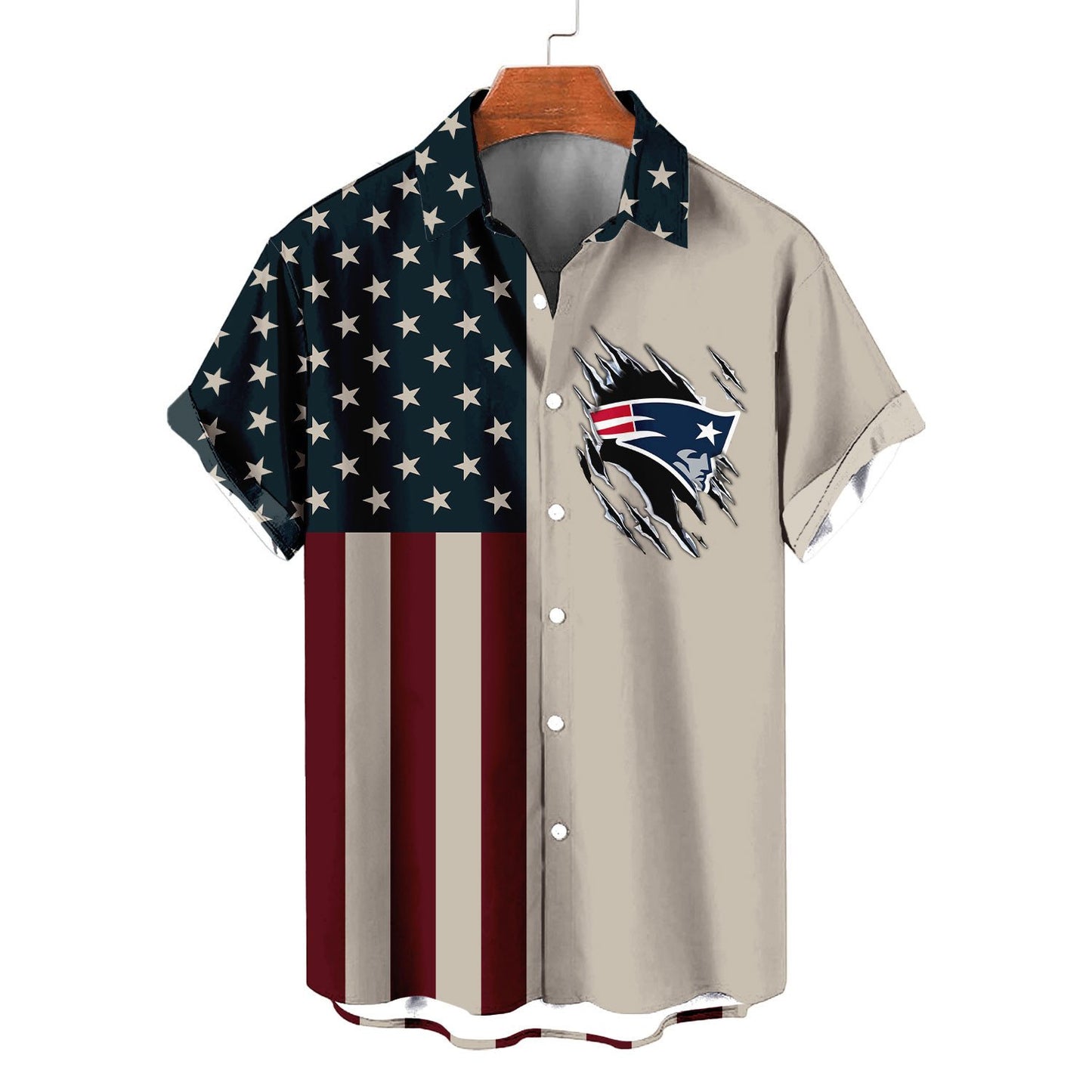 New England Patriots Classic American Flag Hawaiian Shirt AZBTHWS000051
