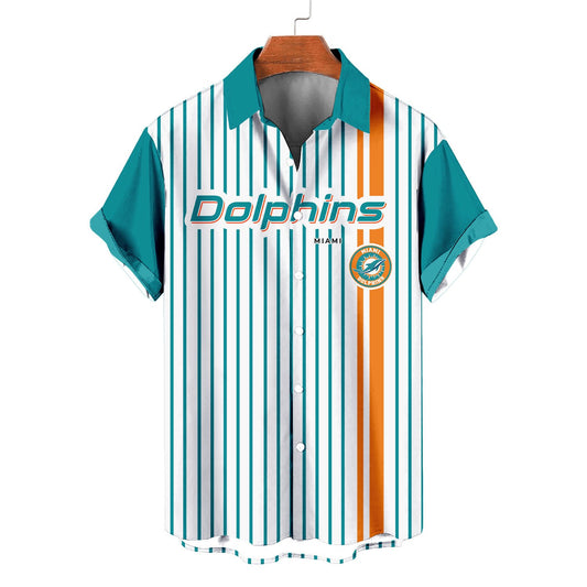 Miami Dolphins Classic Retro Mascot Line Hawaiian Shirt AZBTHWS000090
