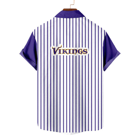 Minnesota Vikings Classic Retro Mascot Line Hawaiian Shirt AZBTHWS000071