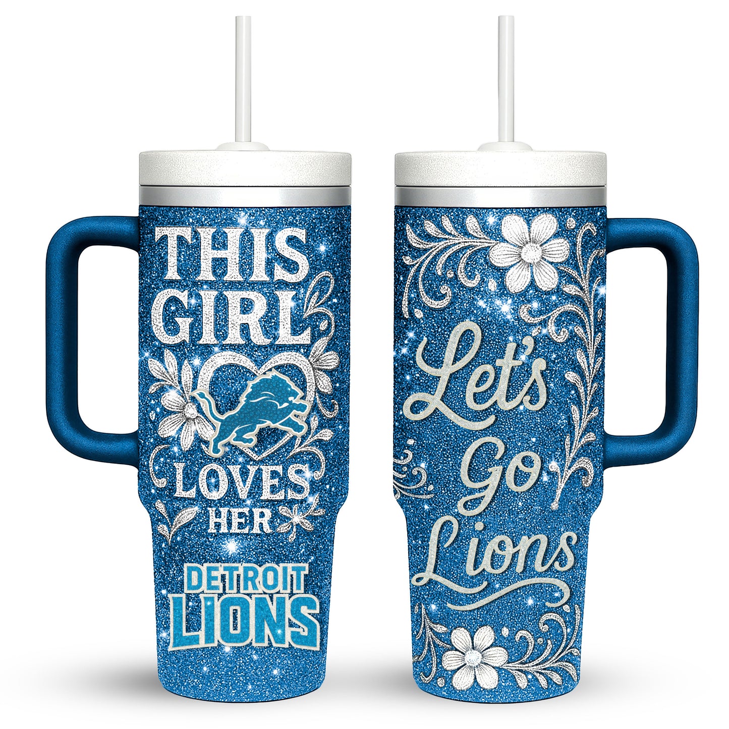Detroit Lions Personalized This Girl Loves Her Team Premium 40oz Tumbler AZBT40OZ000203