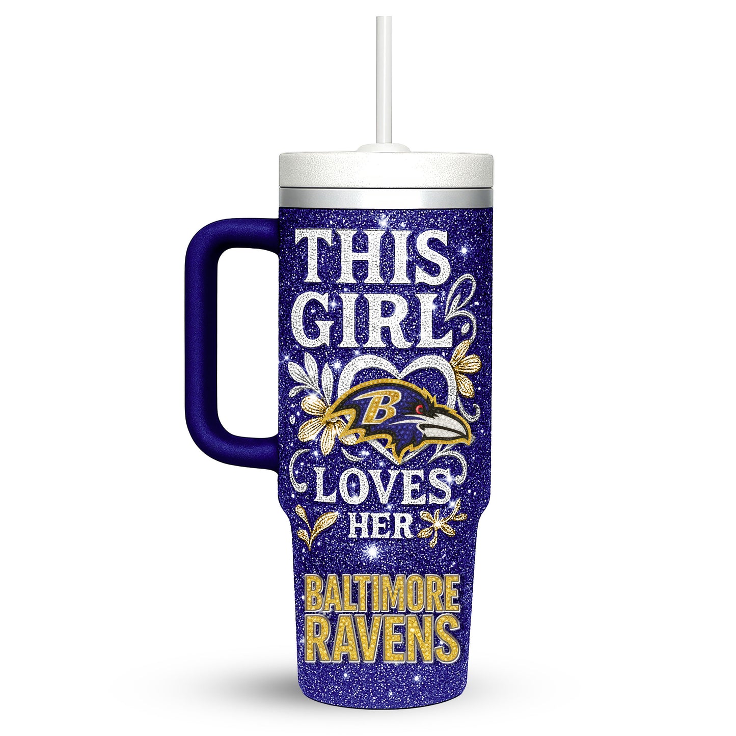 Baltimore Ravens Personalized This Girl Loves Her Team Premium 40oz Tumbler AZBT40OZ000194