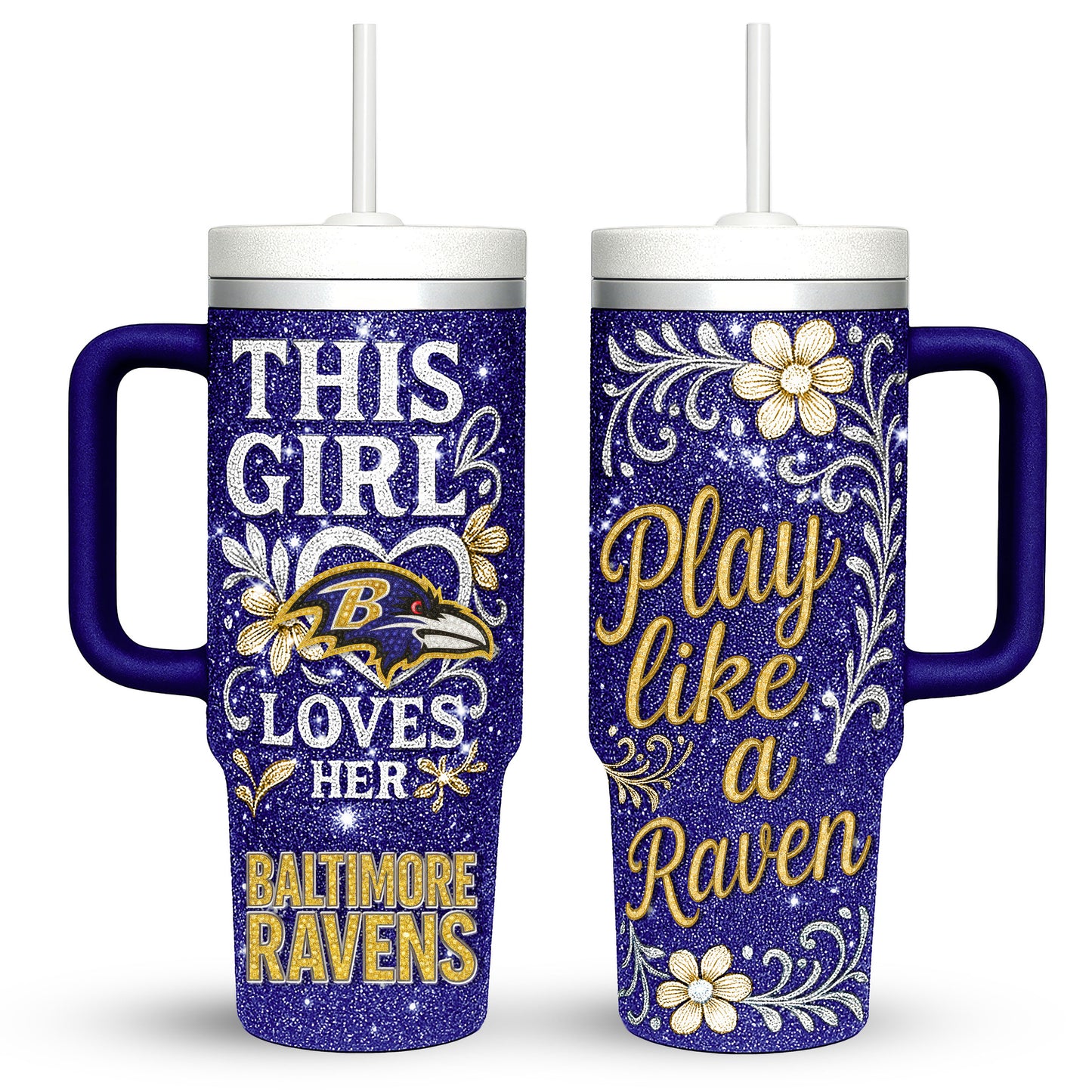 Baltimore Ravens Personalized This Girl Loves Her Team Premium 40oz Tumbler AZBT40OZ000194