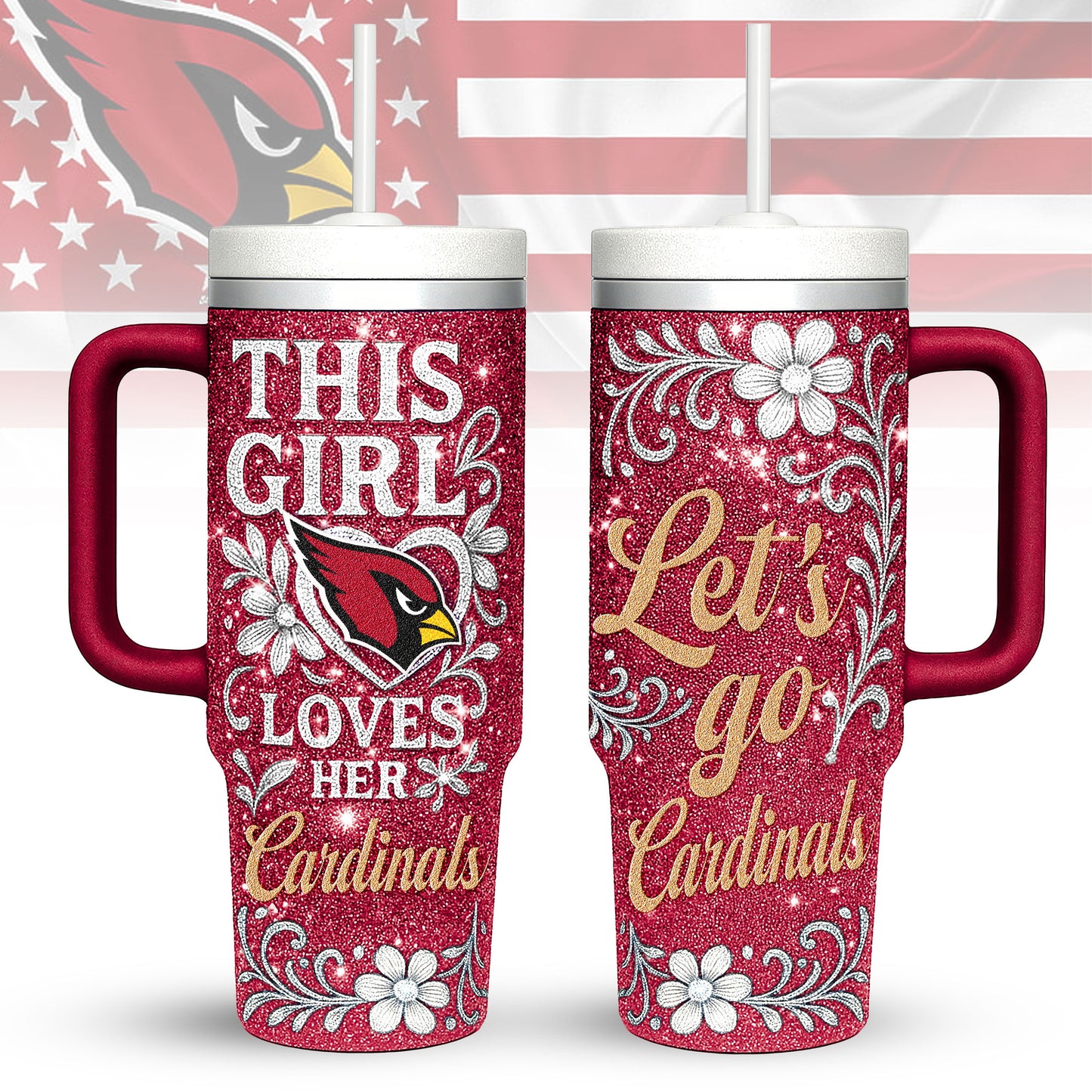 Arizona Cardinals Personalized This Girl Loves Her Team Premium 40oz Tumbler AZBT40OZ000192