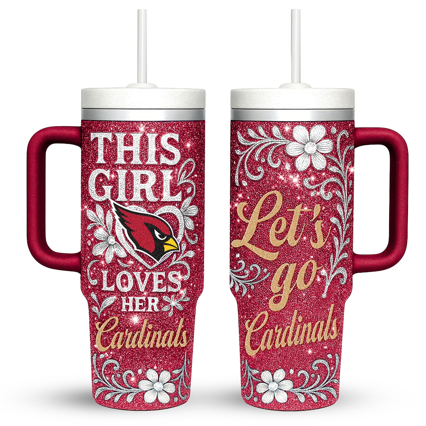 Arizona Cardinals Personalized This Girl Loves Her Team Premium 40oz Tumbler AZBT40OZ000192