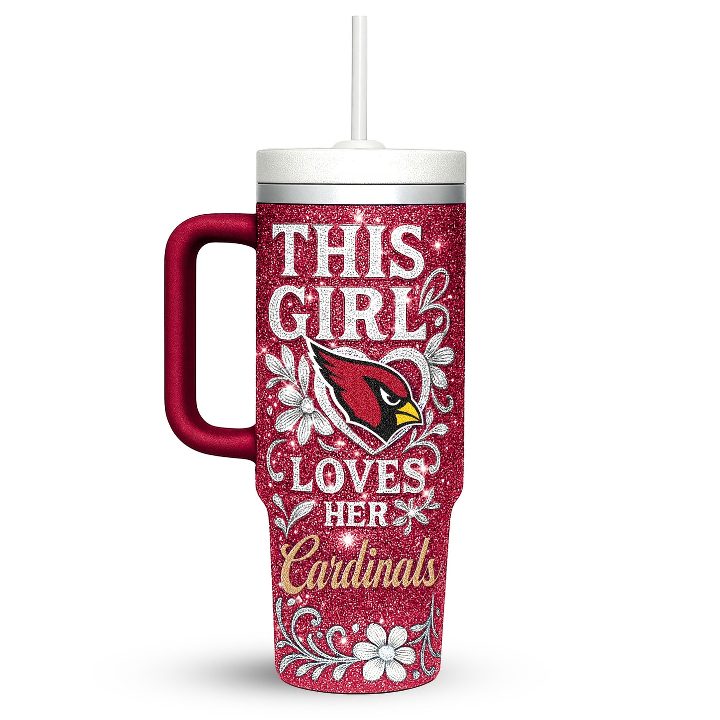 Arizona Cardinals Personalized This Girl Loves Her Team Premium 40oz Tumbler AZBT40OZ000192