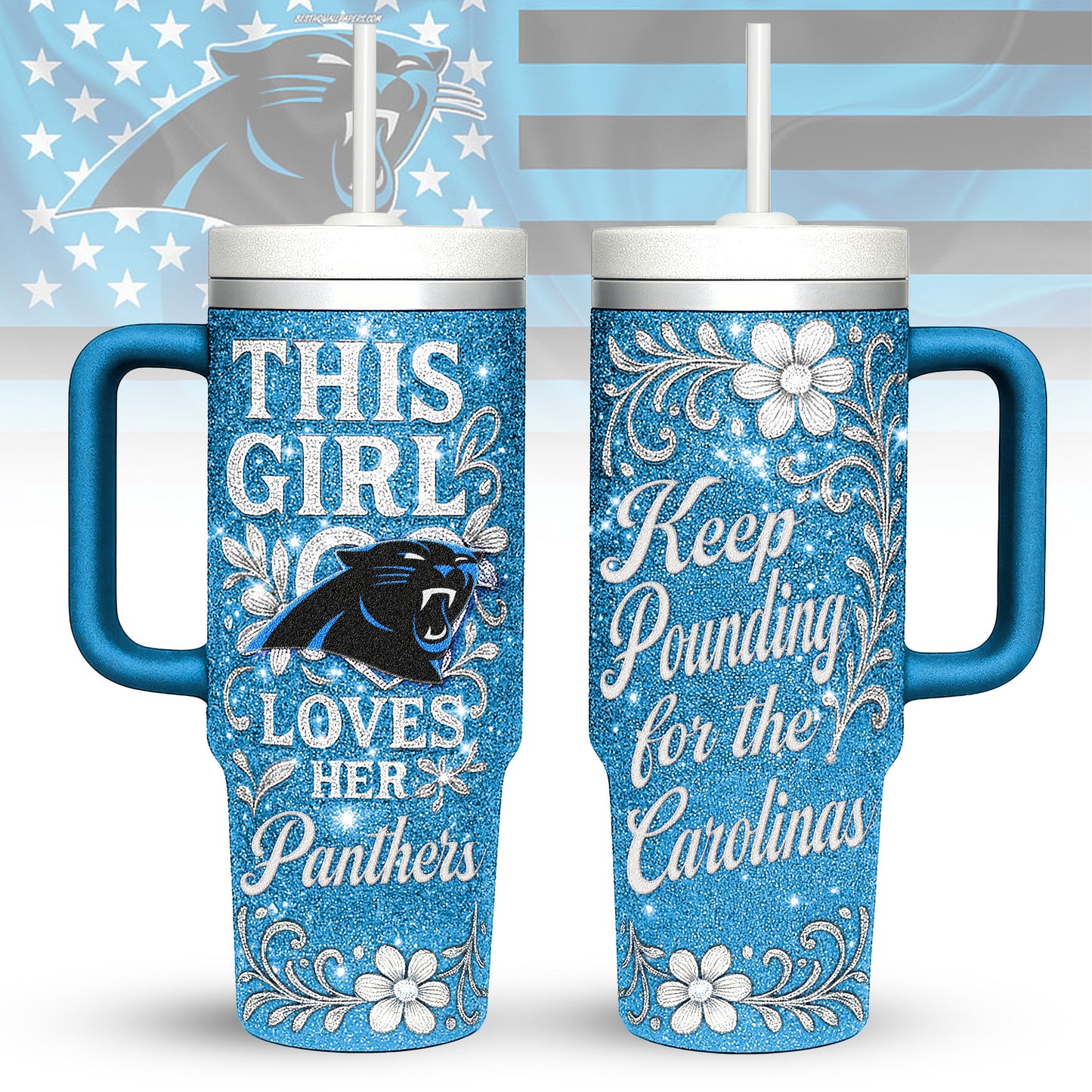 Carolina Panthers Personalized This Girl Loves Her Team Premium 40oz Tumbler AZBT40OZ000197