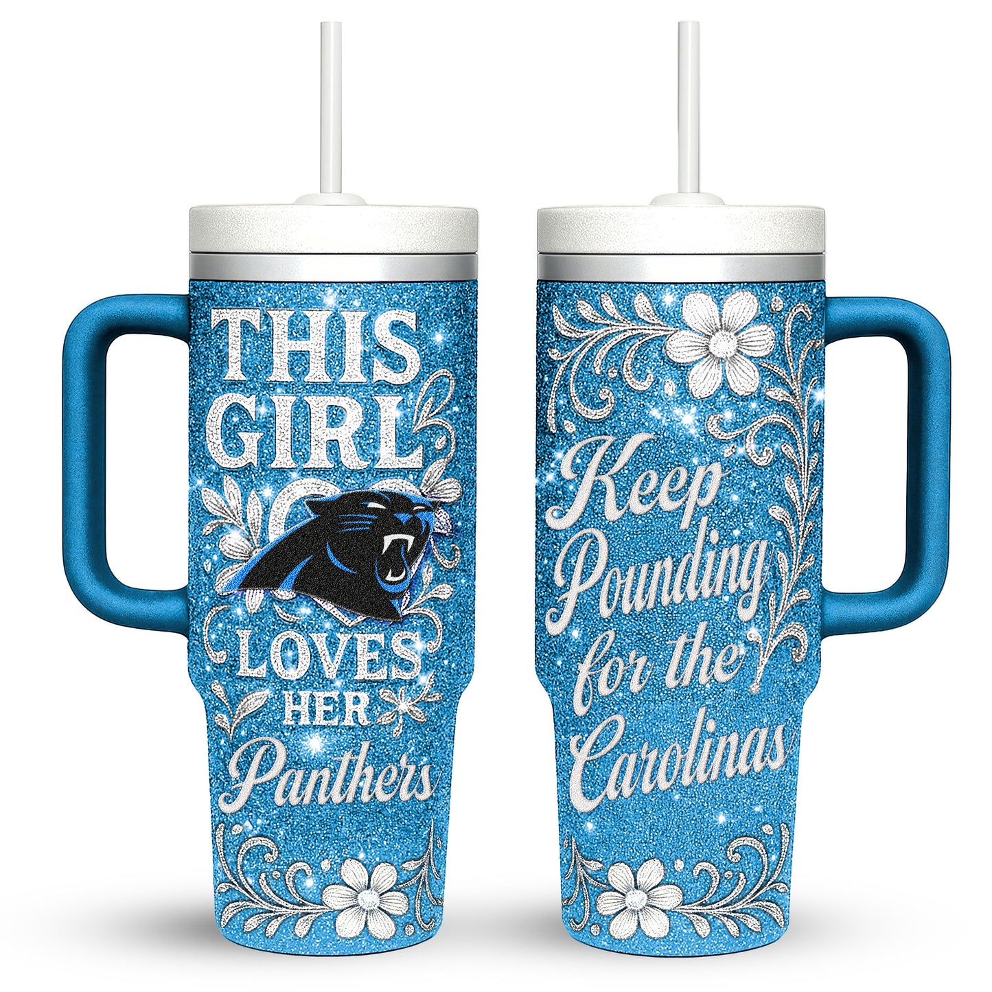 Carolina Panthers Personalized This Girl Loves Her Team Premium 40oz Tumbler AZBT40OZ000197