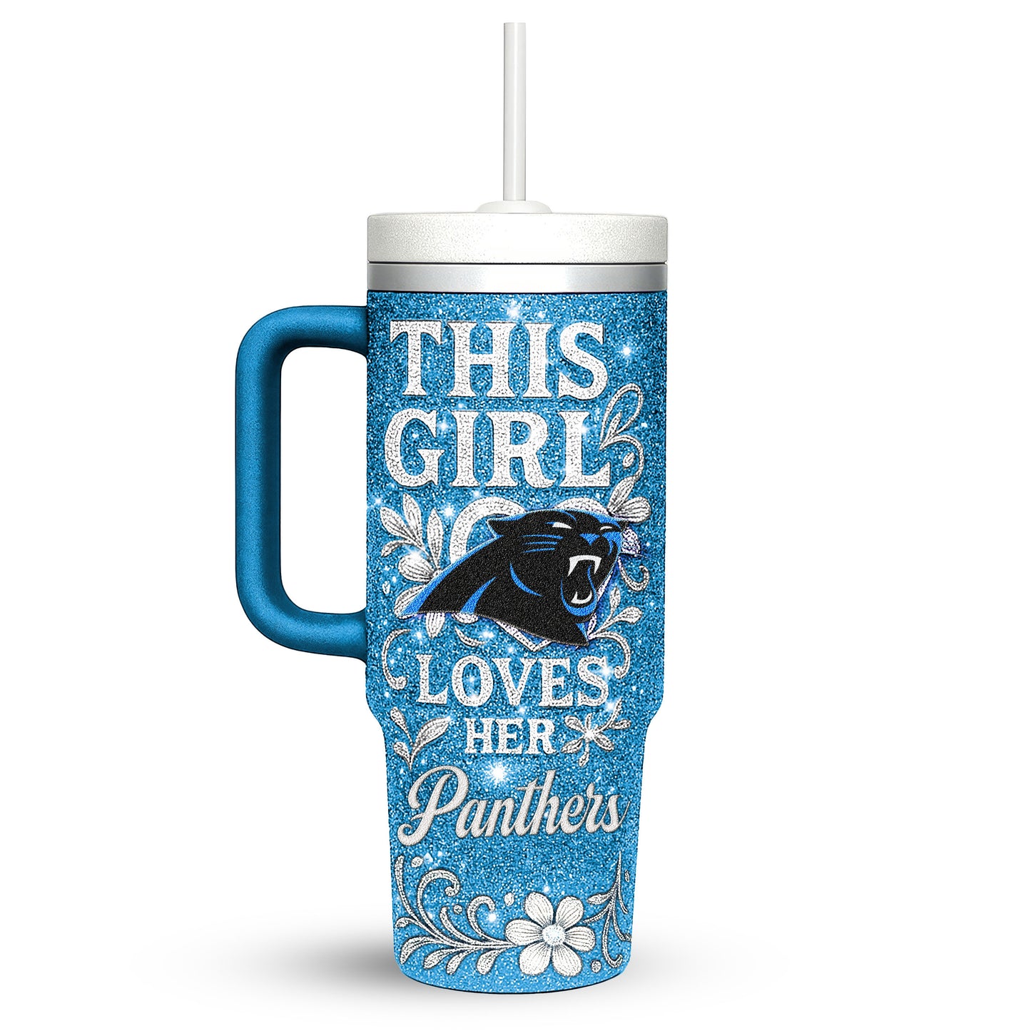 Carolina Panthers Personalized This Girl Loves Her Team Premium 40oz Tumbler AZBT40OZ000197