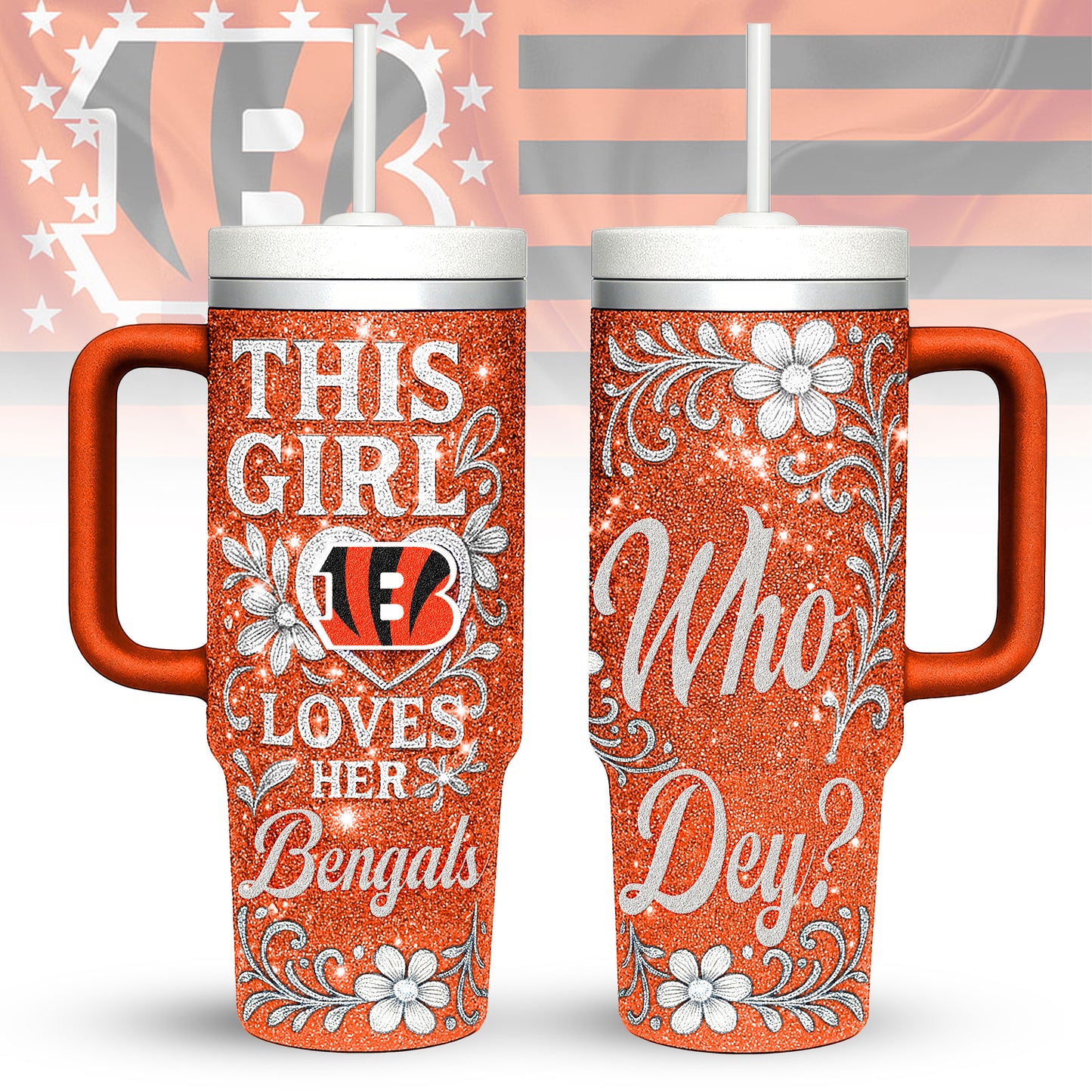 Cincinnati Bengals Personalized This Girl Loves Her Team Premium 40oz Tumbler AZBT40OZ000199
