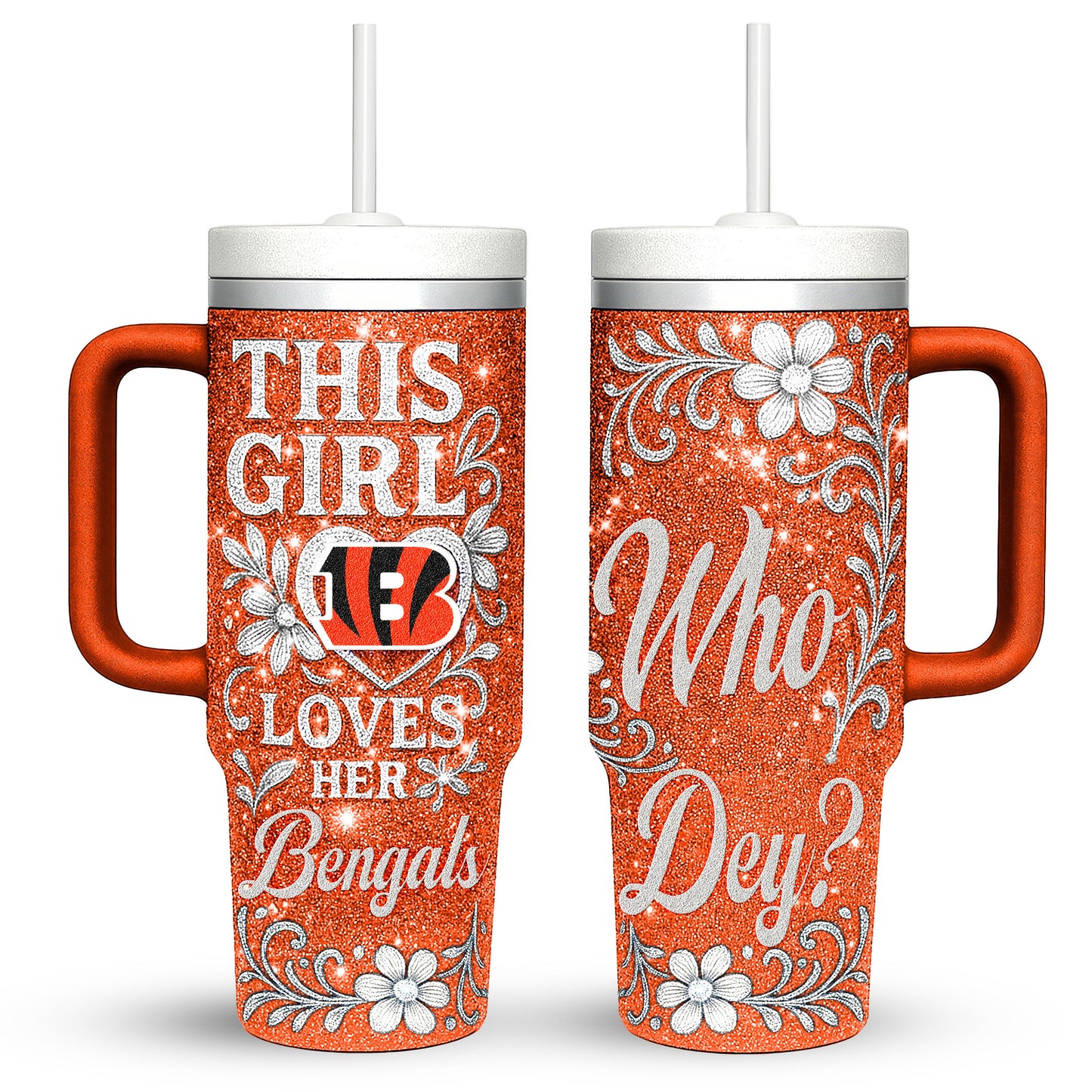 Cincinnati Bengals Personalized This Girl Loves Her Team Premium 40oz Tumbler AZBT40OZ000199