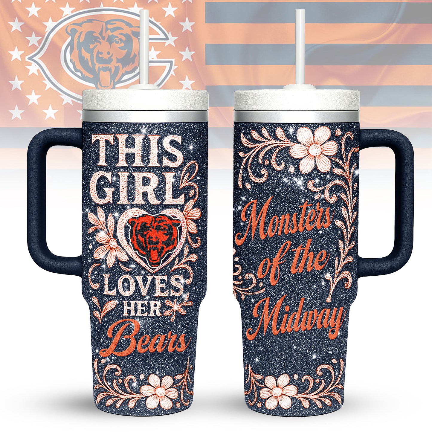 Chicago Bears Personalized This Girl Loves Her Team Premium 40oz Tumbler AZBT40OZ000198