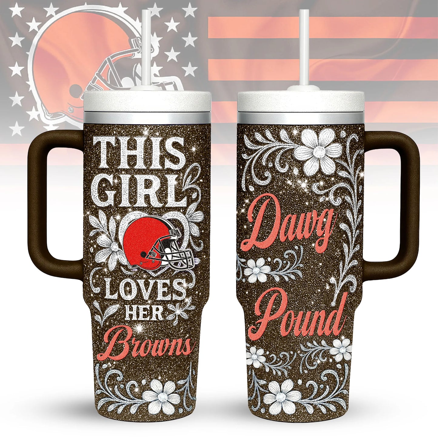 Cleveland Browns Personalized This Girl Loves Her Team Premium 40oz Tumbler AZBT40OZ000200