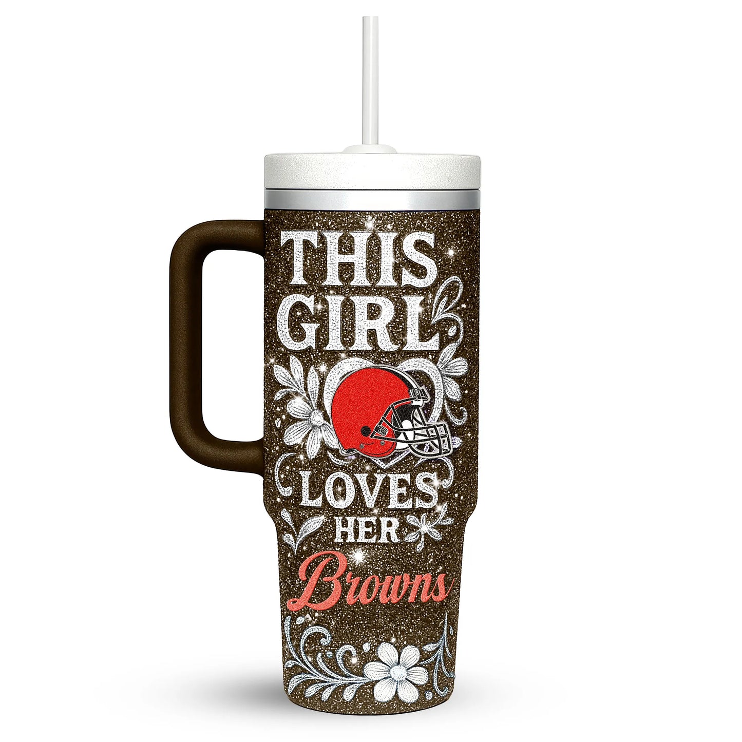Cleveland Browns Personalized This Girl Loves Her Team Premium 40oz Tumbler AZBT40OZ000200
