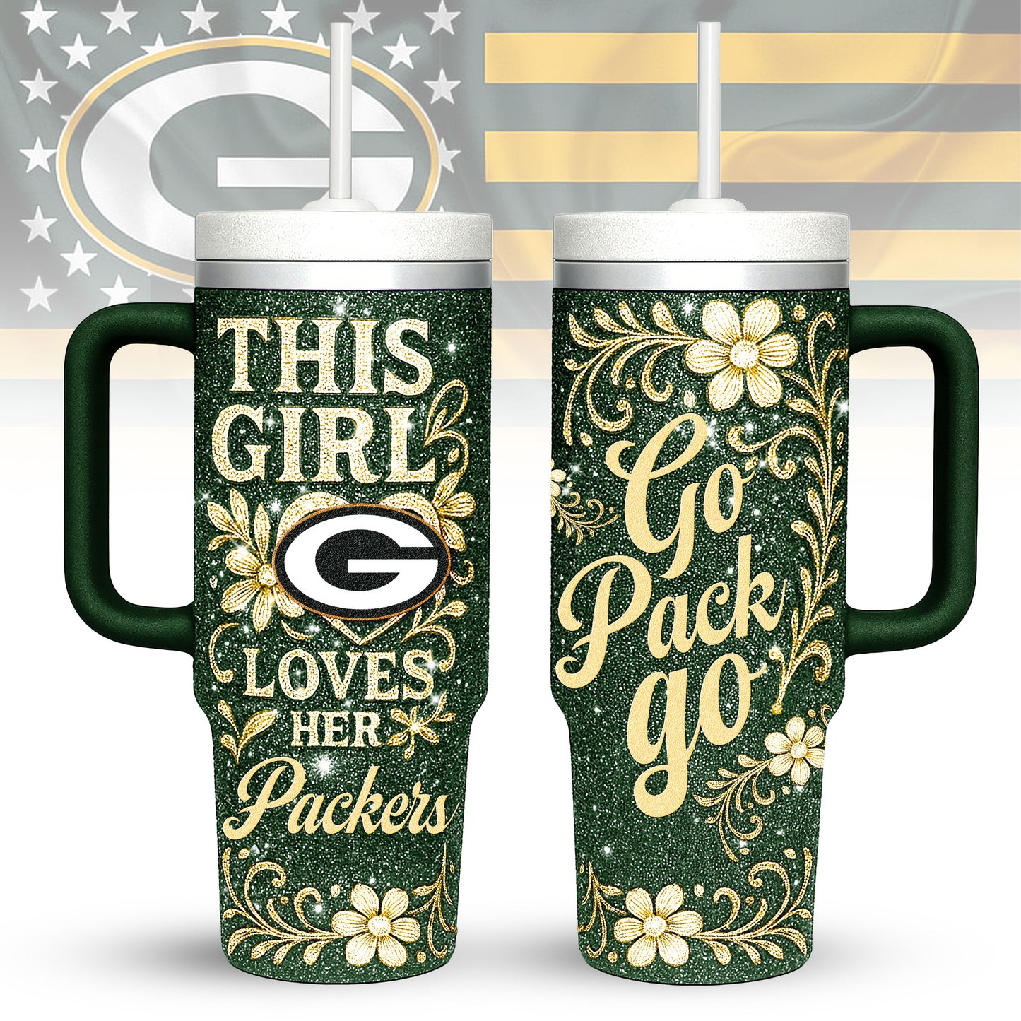 Green Bay Packers Personalized This Girl Loves Her Team Premium 40oz Tumbler AZBT40OZ000204