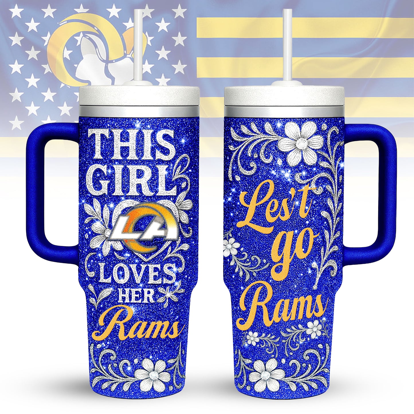 Los Angeles Rams Personalized This Girl Loves Her Team Premium 40oz Tumbler AZBT40OZ000211