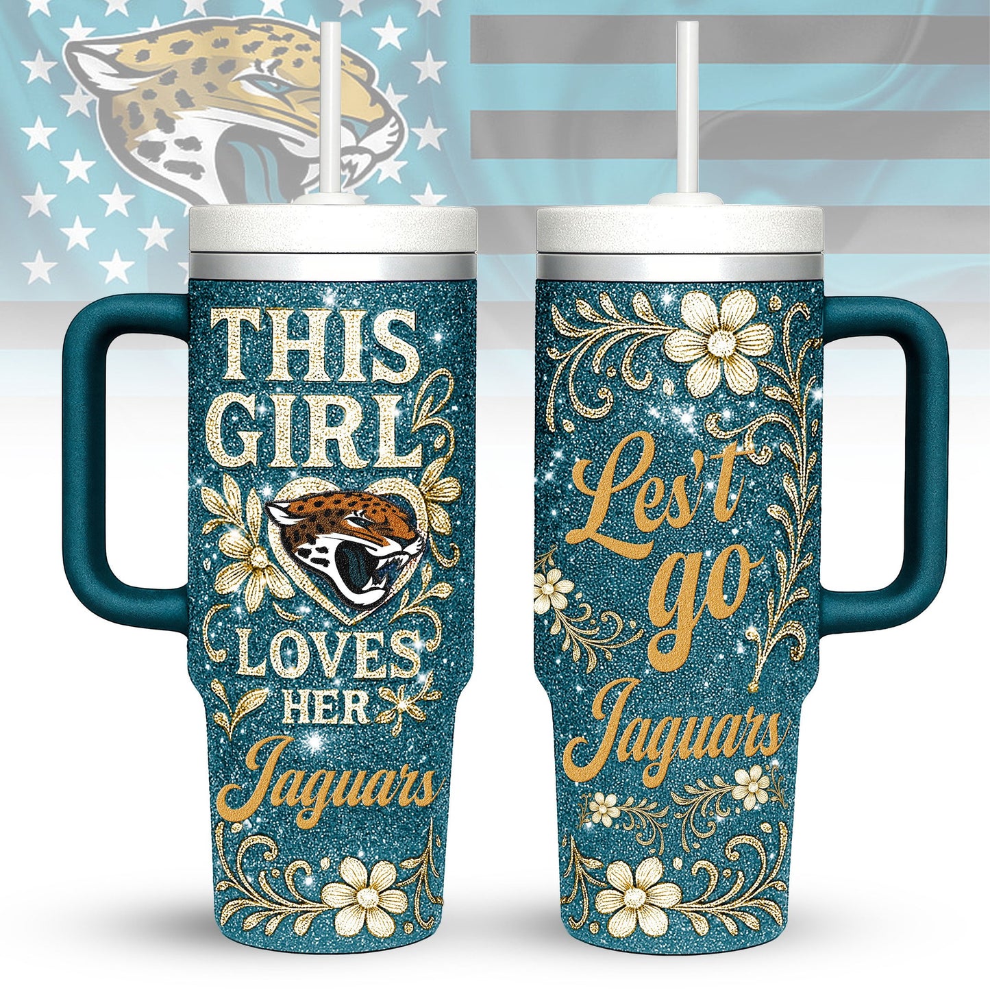 Jacksonville Jaguars Personalized This Girl Loves Her Team Premium 40oz Tumbler AZBT40OZ000207
