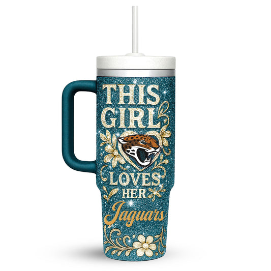 Jacksonville Jaguars Personalized This Girl Loves Her Team Premium 40oz Tumbler AZBT40OZ000207