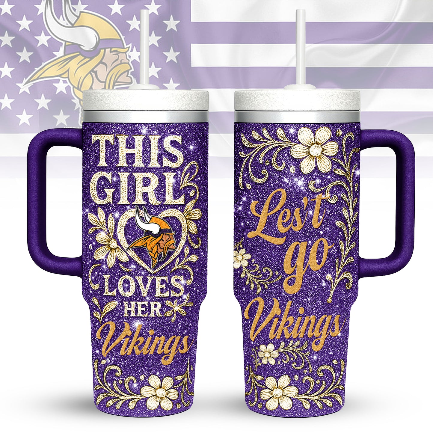 Minnesota Vikings Personalized This Girl Loves Her Team Premium 40oz Tumbler AZBT40OZ000213