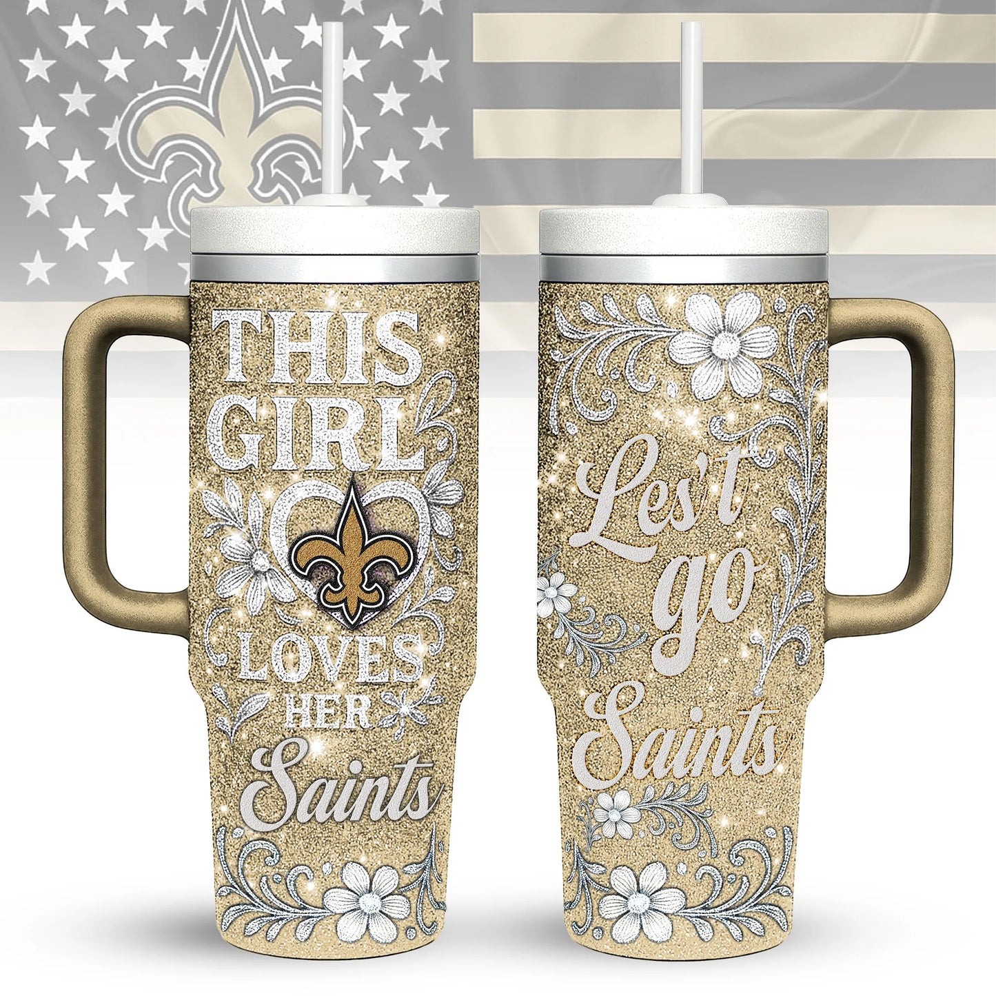 New Orleans Saints Personalized This Girl Loves Her Team Premium 40oz Tumbler AZBT40OZ000215