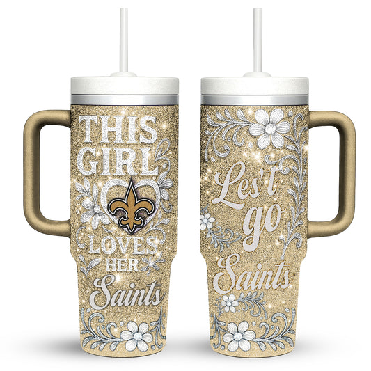 New Orleans Saints Personalized This Girl Loves Her Team Premium 40oz Tumbler AZBT40OZ000215