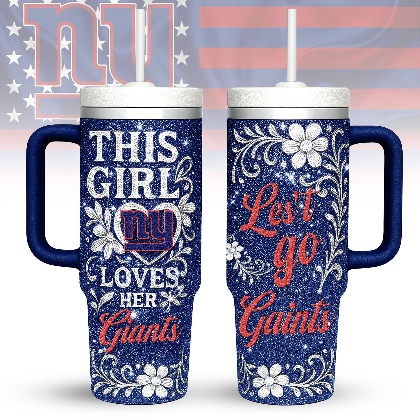 New York Giants Personalized This Girl Loves Her Team Premium 40oz Tumbler AZBT40OZ000216