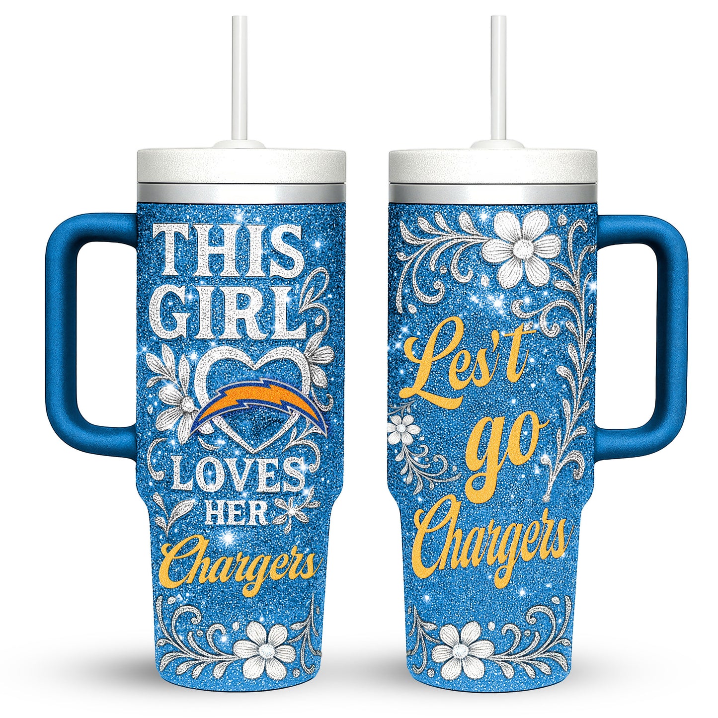Los Angeles Chargers Personalized This Girl Loves Her Team Premium 40oz Tumbler AZBT40OZ000210