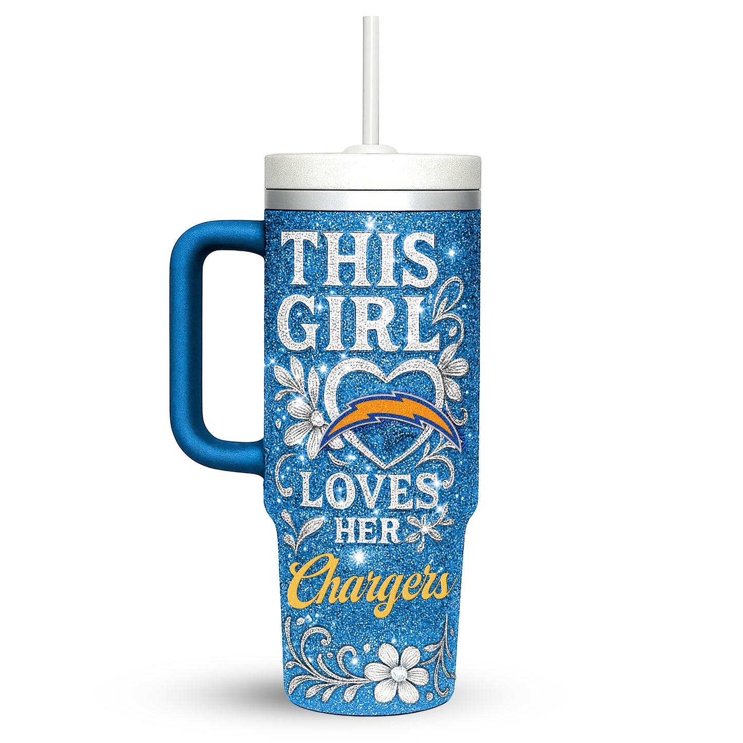 Los Angeles Chargers Personalized This Girl Loves Her Team Premium 40oz Tumbler AZBT40OZ000210