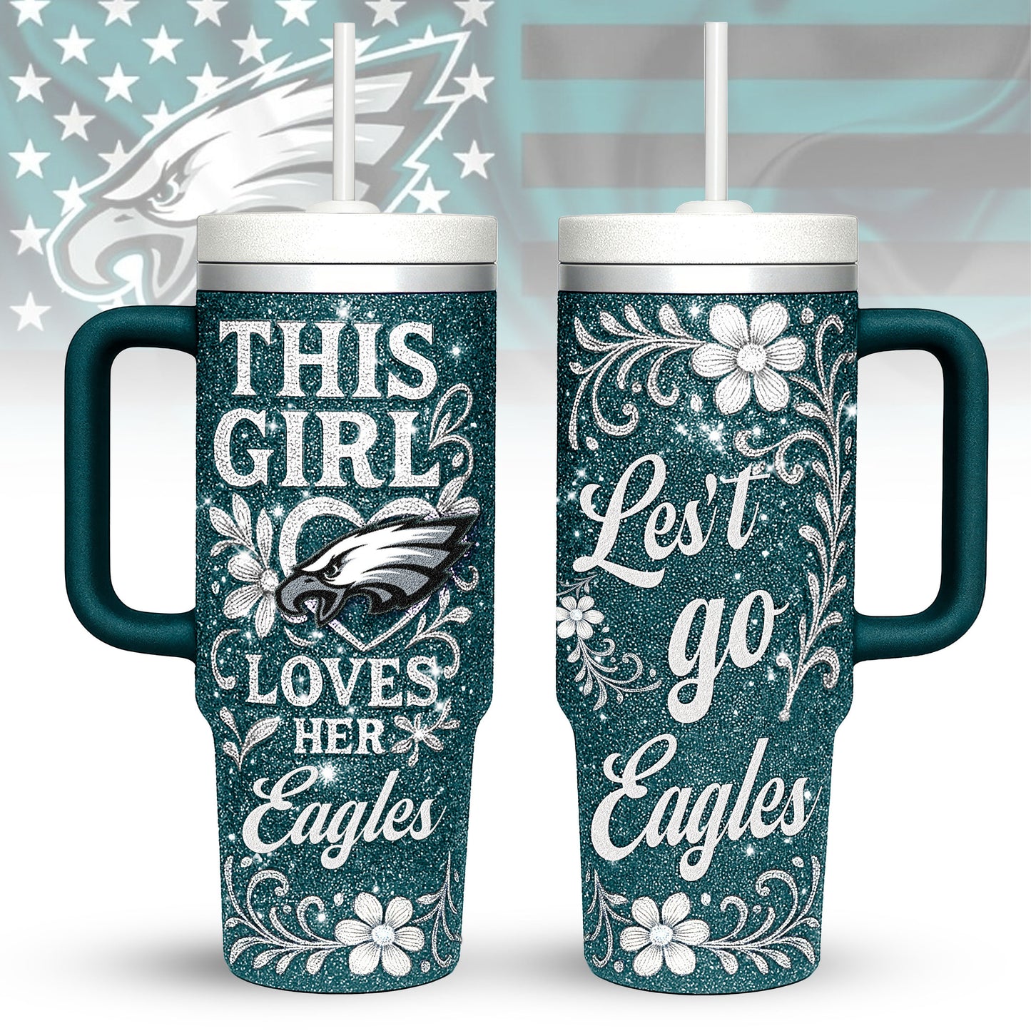 Philadelphia Eagles Personalized This Girl Loves Her Team Premium 40oz Tumbler AZBT40OZ000218