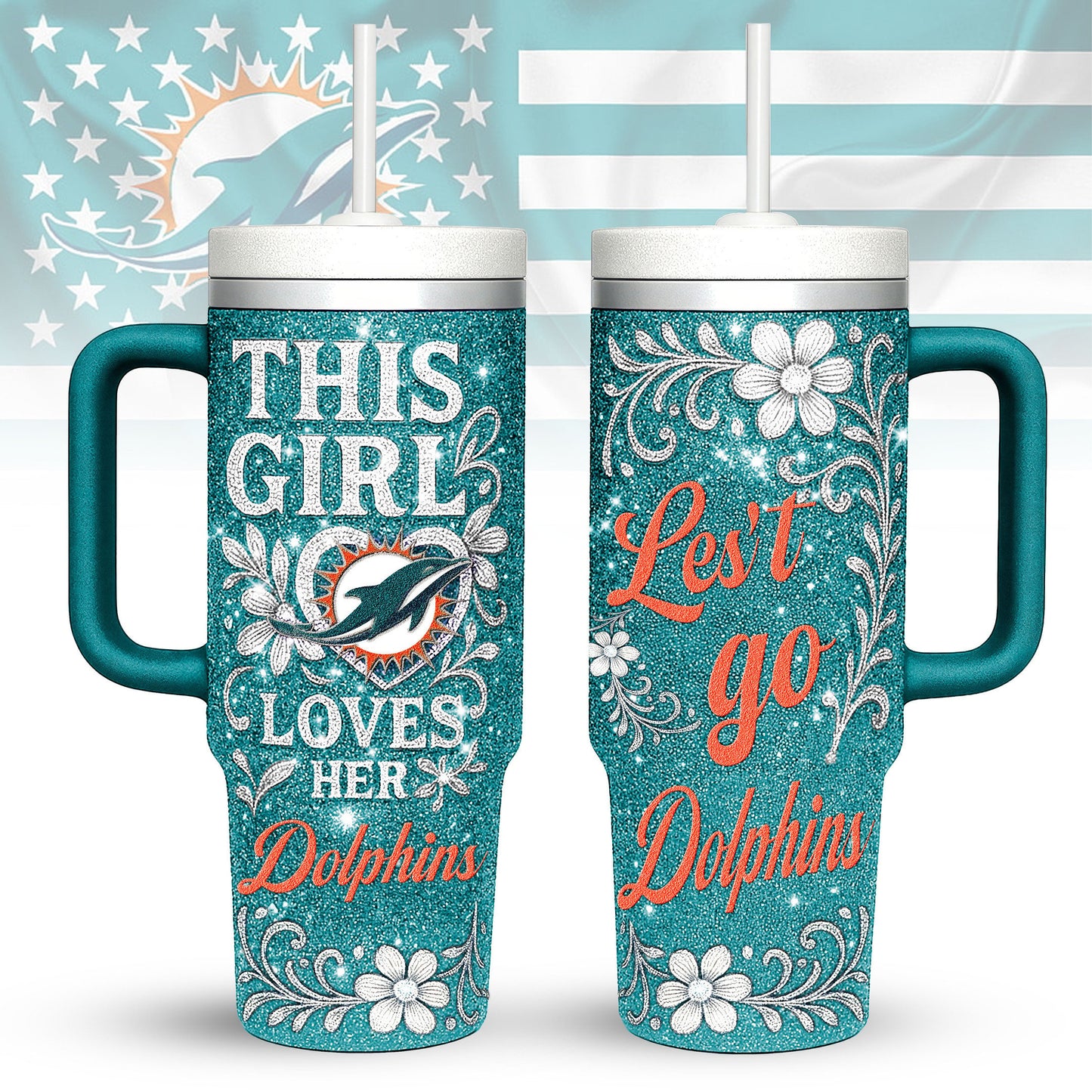 Miami Dolphins Personalized This Girl Loves Her Team Premium 40oz Tumbler AZBT40OZ000212