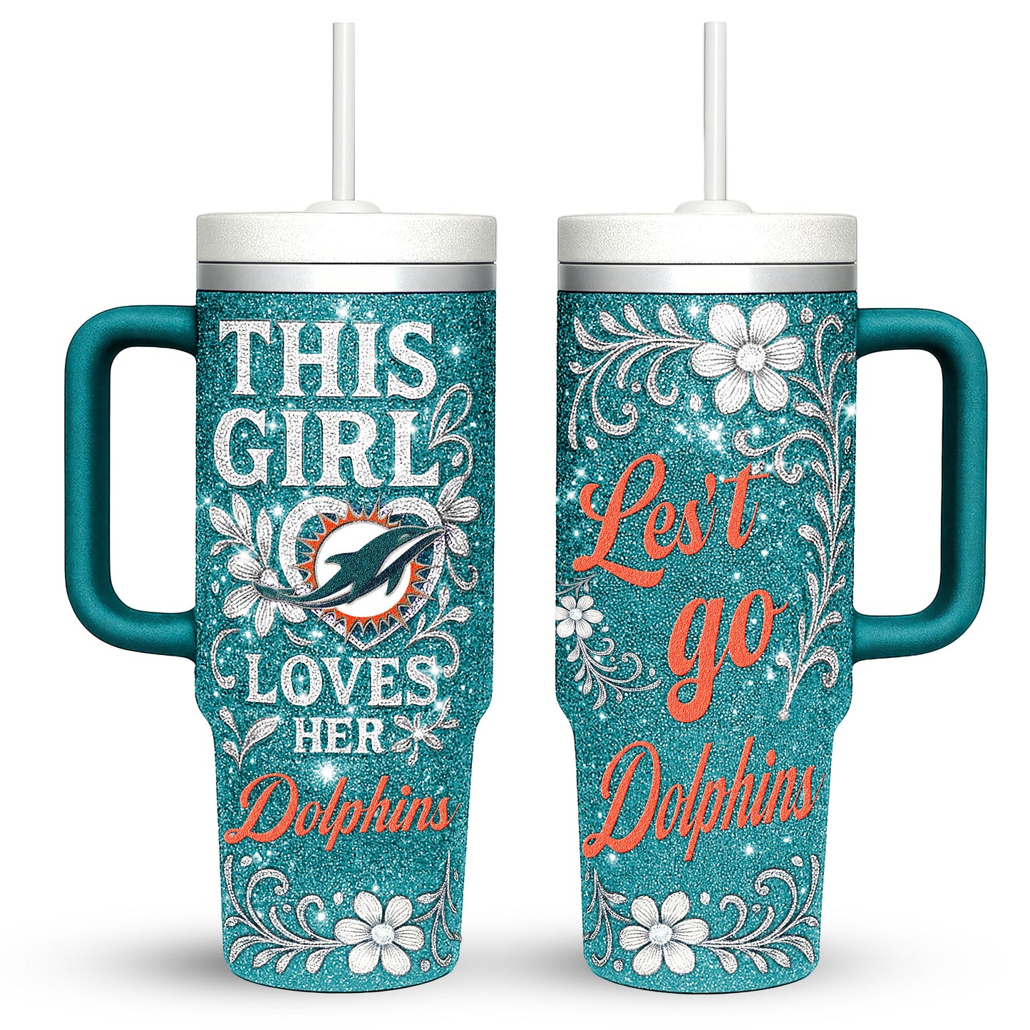 Miami Dolphins Personalized This Girl Loves Her Team Premium 40oz Tumbler AZBT40OZ000212