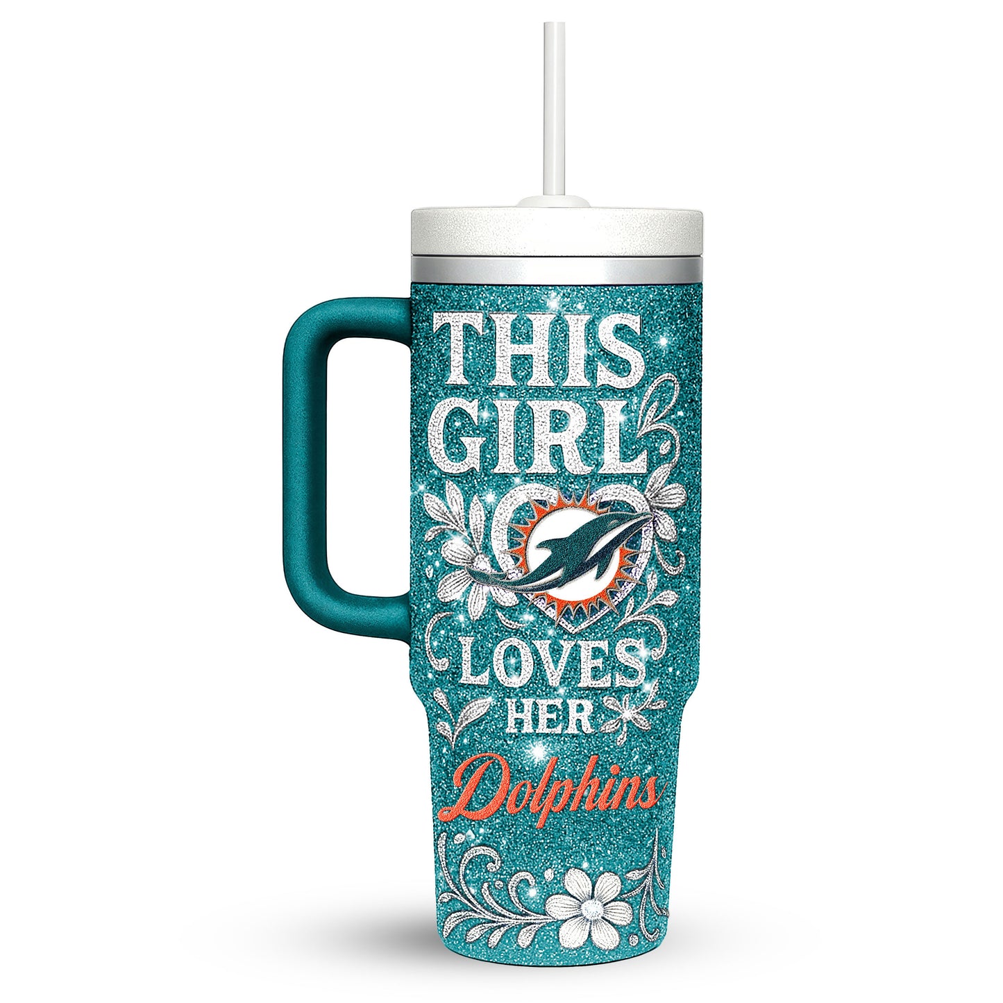 Miami Dolphins Personalized This Girl Loves Her Team Premium 40oz Tumbler AZBT40OZ000212