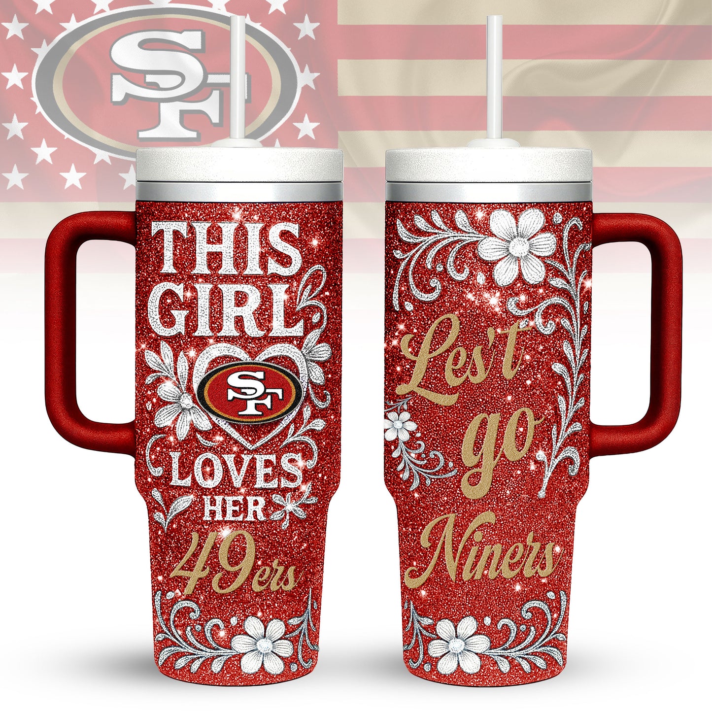 San Francisco 49ers Personalized This Girl Loves Her Team Premium 40oz Tumbler AZBT40OZ000220
