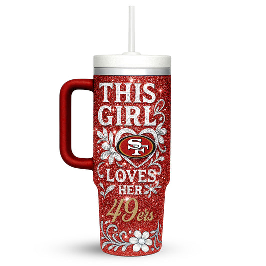 San Francisco 49ers Personalized This Girl Loves Her Team Premium 40oz Tumbler AZBT40OZ000220
