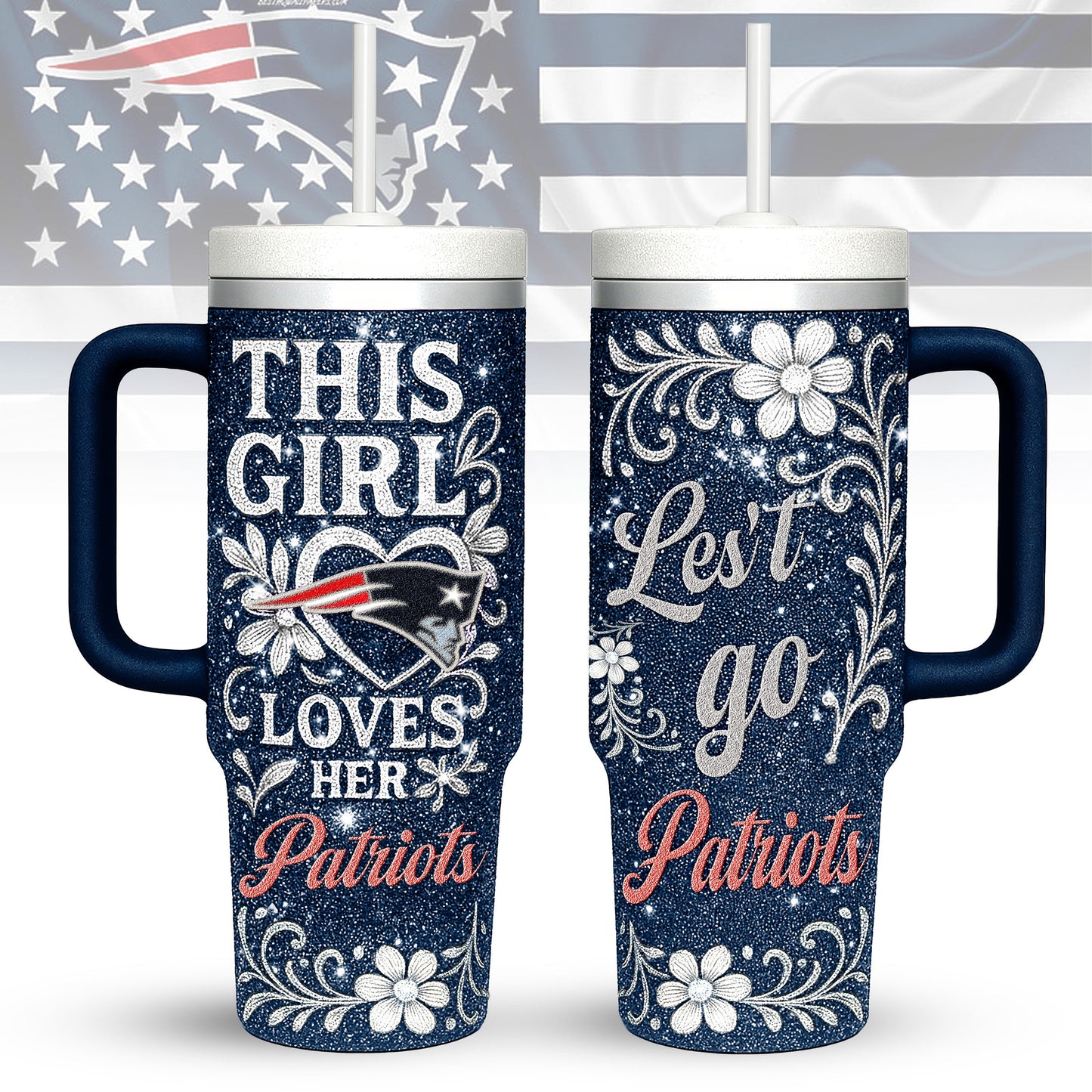 New England Patriots Personalized This Girl Loves Her Team Premium 40oz Tumbler AZBT40OZ000214