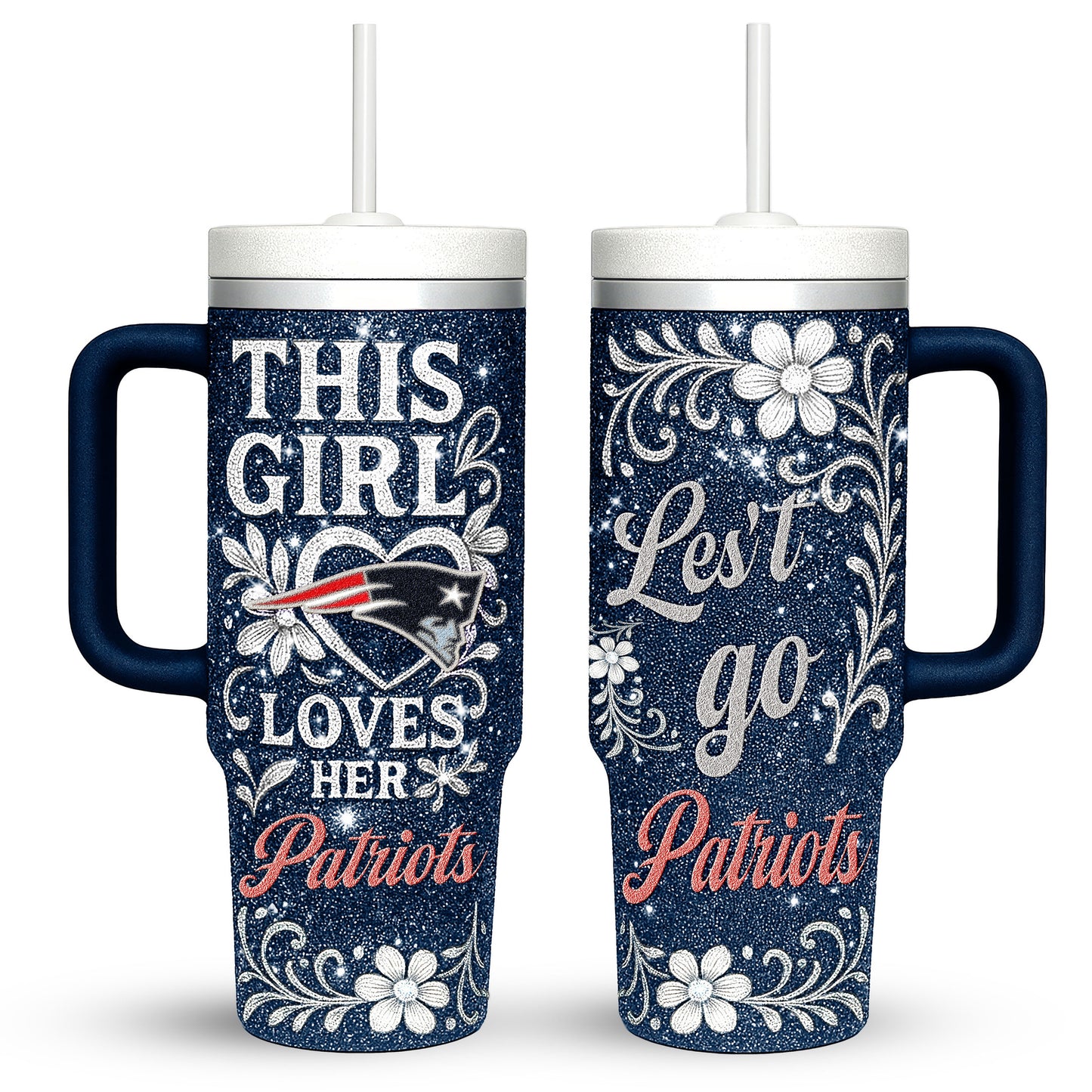 New England Patriots Personalized This Girl Loves Her Team Premium 40oz Tumbler AZBT40OZ000214